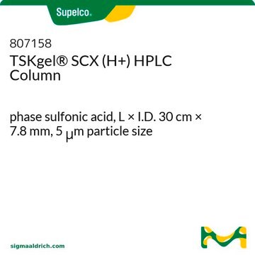 TSKgel&#174; SCX (H+) HPLC Column phase sulfonic acid, L × I.D. 30&#160;cm × 7.8&#160;mm, 5&#160;&#956;m particle size