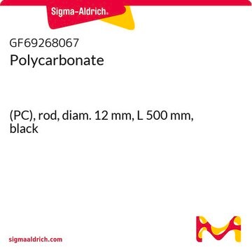 Polycarbonate (PC), rod, diam. 12&#160;mm, L 500&#160;mm, black