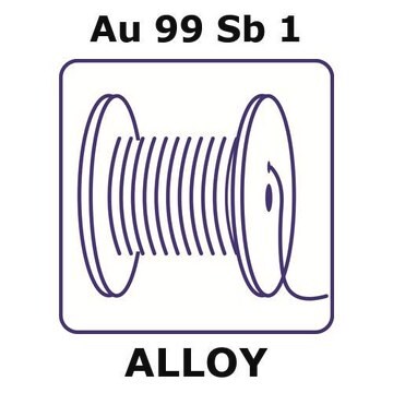 Gold-antimony alloy, Au99Sb1 0.2m wire, 0.50mm diameter, annealed