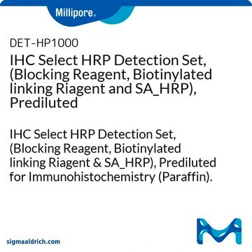 IHC Select HRP Detection Set, (Blocking Reagent, Biotinylated linking Riagent and SA_HRP), Prediluted IHC Select HRP Detection Set, (Blocking Reagent, Biotinylated linking Riagent &amp; SA_HRP), Prediluted for Immunohistochemistry (Paraffin).