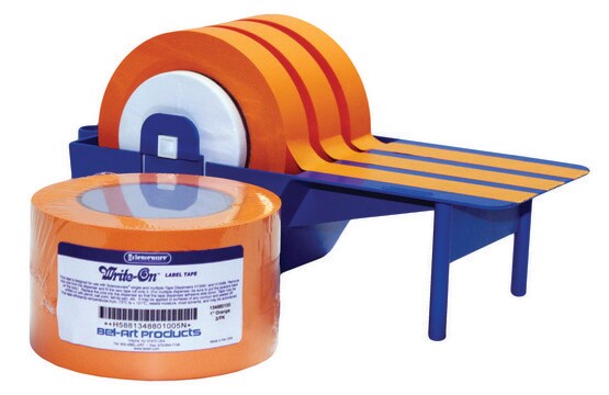 Bel-Art&#174; Write-on&#8482; Label Tape roll size 40&#160;yard, orange, width 1&#160;in., pk of 3