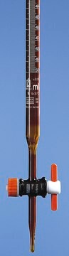 BRAND&#174; SILBERBRAND burette, straight stopcock, Class B amber borosilicate glass (PTFE key), volume 50&#160;mL