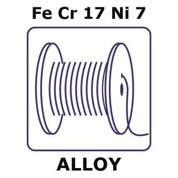 Stainless Steel - 17-7PH alloy, FeCr17Ni7 10m wire, 0.5mm diameter