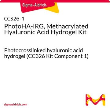 PhotoHA-IRG, Methacrylated Hyaluronic Acid Hydrogel Kit Photocrosslinked hyaluronic acid hydrogel (CC326 Kit Component 1)