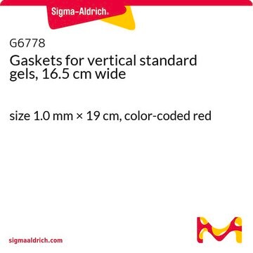 Gaskets for vertical standard gels, 16.5 cm wide size 1.0&#160;mm × 19&#160;cm, color-coded red