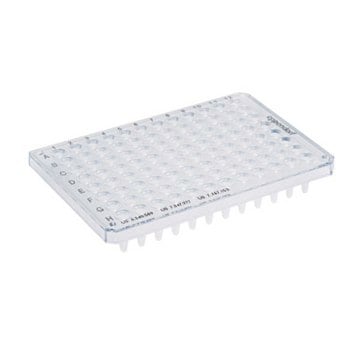 Eppendorf&#174; Twin tec microbiology PCR plates, 96 wells colorless plate, 96, semi-skirted, conical bottom colorless wells, PCR clean, semi-skirted, pkg of 10&#160;ea, colorless