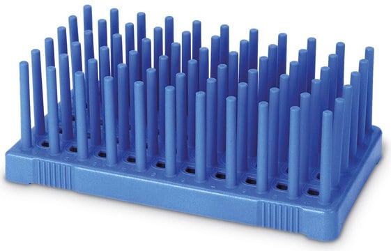 Peg Tube Rack to hold, 50&#160;tube(s) 14-17 mm tubes, blue