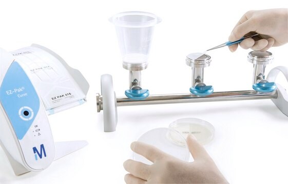 Microfil&#174; funnel with S-Pak&#174; sample volume 100 mL, mixed cellulose esters (MCE), pore size 0.8&#160;&#956;m, filter diam. 47&#160;mm, white filter, gridded filter, To detect yeast and mold