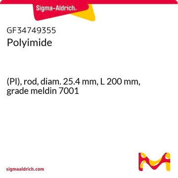 Polyimide (PI), rod, diam. 25.4&#160;mm, L 200&#160;mm, grade meldin 7001