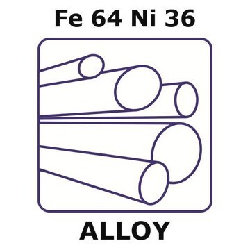 Invar&#174; - Controlled Expansion Alloy, Fe64Ni36 100mm rod, 1.6mm diameter