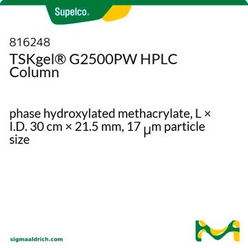 TSKgel&#174; G2500PW HPLC Column phase hydroxylated methacrylate, L × I.D. 30&#160;cm × 21.5&#160;mm, 17&#160;&#956;m particle size