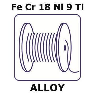 Stainless steel - AISI 321 wire, Fe/Cr18%/Ni 9%/Ti, 0.5&#160;mm diameter, length 100 m, temper annealed