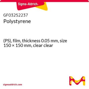 Polystyrene (PS), film, thickness 0.05&#160;mm, size 150 × 150&#160;mm, clear clear