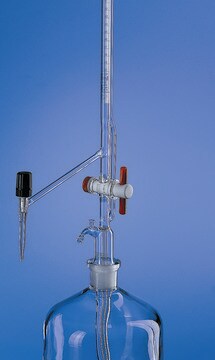 BRAND&#174; BLAUBRAND&#174; automatic burette, Pellet pattern volume 10&#160;mL, accuracy: ±0.020&#160;mL, clear borosilicate glass 3.3 (Schellbach lateral needle-valve stopcock PTFE key, grad. in blue)