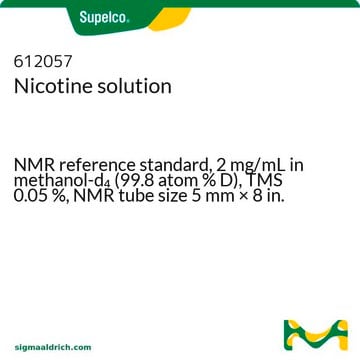 Nicotine solution NMR reference standard, 2&#160;mg/mL in methanol-d4 (99.8 atom % D), TMS 0.05&#160;%, NMR tube size 5&#160;mm × 8&#160;in.