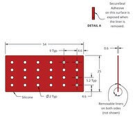 Grace Bio-Labs Press-To-Seal silicone isolator, PSA one side wells, 24 (Round, 3mm diameter, 0.6mm depth), adhesive