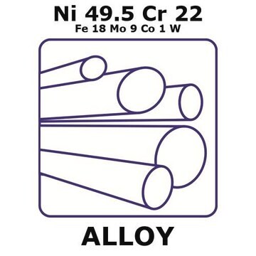 Hastelloy&#174; X alloy, Ni49.5Cr22Fe18Mo9Co1W 200mm rod, 9.5mm diameter