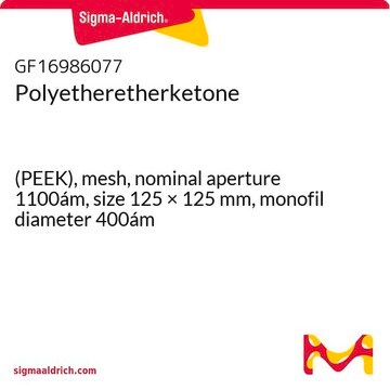 Polyetheretherketone (PEEK), mesh, nominal aperture 1100ám, size 125 × 125&#160;mm, monofil diameter 400ám