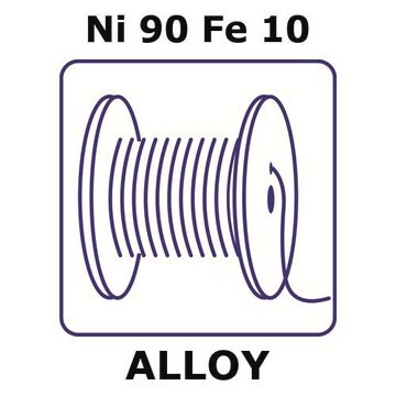 Nickel/Iron wire, Ni 90%/Fe 10%, 0.5&#160;mm diameter, length 1 m, temper as drawn