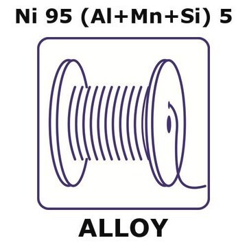 T2 - thermocouple alloy, Ni95(Al+Mn+Si)5 100m wire, 0.125mm diameter, annealed