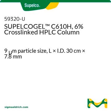 SUPELCOGEL&#8482; C610H, 6% Crosslinked HPLC Column 9&#160;&#956;m particle size, L × I.D. 30&#160;cm × 7.8&#160;mm