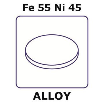 Iron-Nickel alloy, Fe55Ni45 foil, 8mm disks, 0.1mm thickness