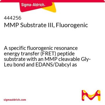 MMP Substrate III, Fluorogenic A specific fluorogenic resonance energy transfer (FRET) peptide substrate with an MMP cleavable Gly-Leu bond and EDANS/Dabcyl as fluorophore/quencher combination.