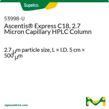 Ascentis&#174; Express C18, 2.7 Micron Capillary HPLC Column 2.7&#160;&#956;m particle size, L × I.D. 5&#160;cm × 500&#160;&#956;m