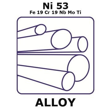 Inconel&#174; alloy 718 - heat resisting alloy, Ni53Fe19Cr19NbMoTi rod, 1000mm x 16mm diameter, annealed