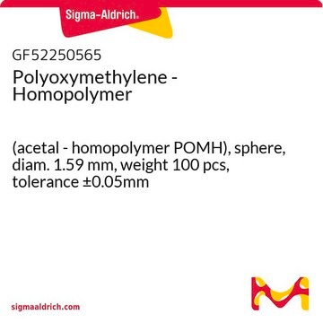 Polyoxymethylene - Homopolymer (acetal - homopolymer POMH), sphere, diam. 1.59&#160;mm, weight 100 pcs, tolerance ±0.05mm