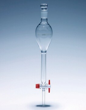 Pyrex&#174; Separating funnel, Gilson style with PTFE key 500&#160;mL