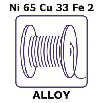 Monel&#174; alloy 400, Ni65Cu33Fe2 1m wire, 1.5mm diameter, as drawn