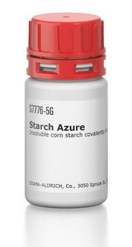 Starch Azure Insoluble corn starch covalently linked with Remazol Brilliant Blue R