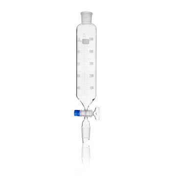 Duran&#174; Dropping Funnel cylindrical funnel(s), graduated, standard ground cone 29/32, NS stopcock and key retaining device, capacity 500&#160;mL