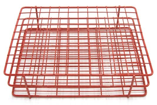 Coated Wire Tube Rack to hold, 72 x 16 mm tubes, red