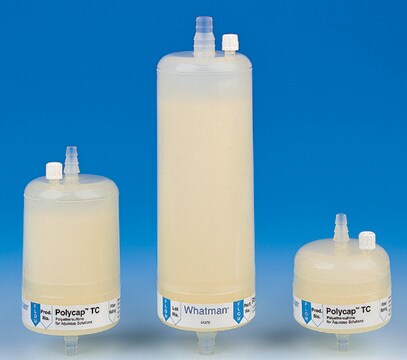 Whatman&#174; Polycap TC encapsulated filter for critical aqueous solutions Polycap TC 36, pore size 0.2&#160;&#956;m, sterile, male inlet and outlet (Stepped barb)