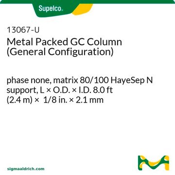 Metal Packed GC Column (General Configuration) phase none, matrix 80/100 HayeSep N support, L × O.D. × I.D. 8.0&#160;ft (2.4&#160;m) × 1/8&#160;in. × 2.1&#160;mm