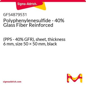 Polyphenylenesulfide - 40% Glass Fiber Reinforced (PPS - 40% GFR), sheet, thickness 6&#160;mm, size 50 × 50&#160;mm, black