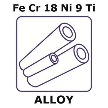 Stainless Steel - AISI 321 alloy, FeCr18Ni9Ti 200mm tube, 1.60mm outside diameter, 0.55mm wall thickness, 0.5mm inside diameter, hard