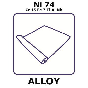 Inconel&#174; X750 - heat resisting alloy, Ni74Cr15Fe7TiAlNb foil, 1m coil, 0.028mm thickness, as rolled