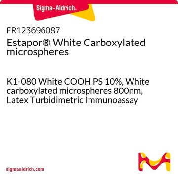 Estapor&#174; White Carboxylated microspheres K1-080 White COOH PS 10%, White carboxylated microspheres 800nm, Latex Turbidimetric Immunoassay - For ordering, click "Request more information"