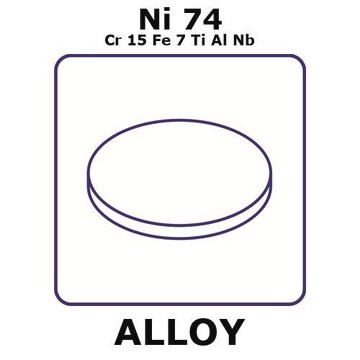 Inconel&#174; X750 - heat resisting alloy, Ni74Cr15Fe7TiAlNb foil, 6mm disks, 0.25mm thickness, annealed