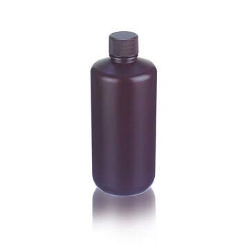 Wheaton&#174; Leak Resistant Bottle capacity 60&#160;mL, high-density polyethylene bottle, amber bottle, narrow-mouth bottle, bottle diam. × H 39&#160;mm × 84&#160;mm, 20-410