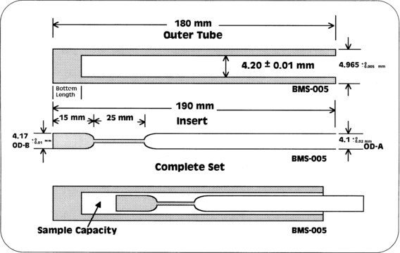 Shigemi 5 mm Symmetrical NMR microtube assembly matched with DMSO-d6, microtube cap