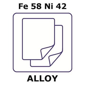 Iron-Nickel alloy, Fe58Ni42 foil, 200 x 200mm, 0.125mm thickness