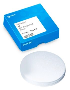 Whatman&#174; qualitative filter paper, Grade 93 circles, diam. 110&#160;mm, pack of 1250