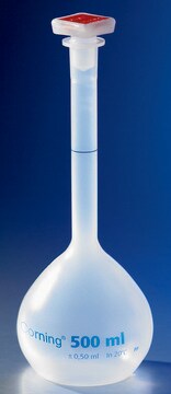 Corning&#174; reusable volumetric flask, Class B polypropylene, size 100&#160;mL, with 14/23 tapered PP stopper