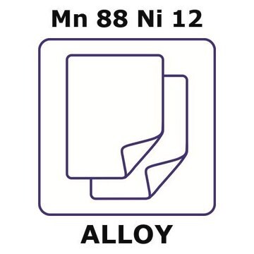 Manganese/nickel foil, Mn 88%/Ni 12%, thickness 0.5&#160;mm, 10&#160;mm diameter, temper as rolled