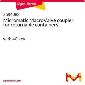 Micromatic MacroValve coupler for returnable containers with 4C key