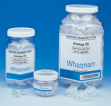 Whatman&#174; Anotop&#174; 25 Plus syringe filter pore size 0.1&#160;&#956;m, glass microfiber prefilter, sterile